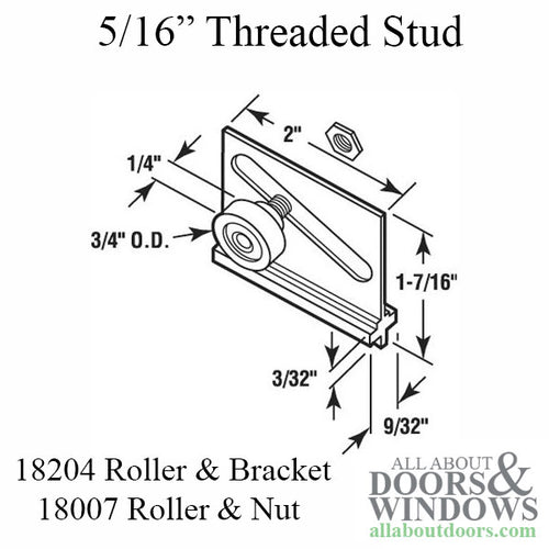 Shower door roller: 3/4 Flat Wheel w/ Bracket - Shower door roller: 3/4 Flat Wheel w/ Bracket