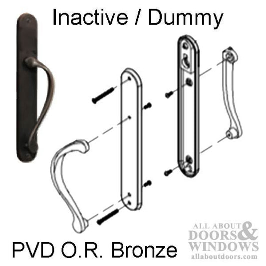 Marvin Ultimate Sliding French Door, Inactive / Dummy wide handle set - PVD Oil Rub Bronze