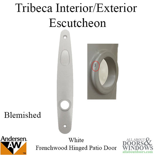 Blemished - Escutcheon Plate - Tribeca Passive Handle Set - White - Blemished - Escutcheon Plate - Tribeca Passive Handle Set - White