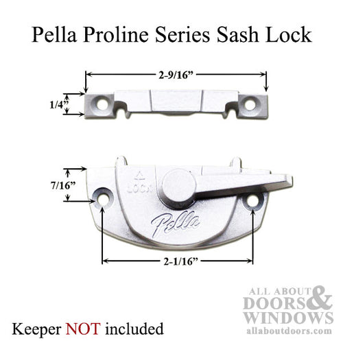Pella Pro Line Series Double Hung Window Sash Lock with Alignment Lugs - Pella Pro Line Series Double Hung Window Sash Lock with Alignment Lugs