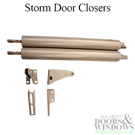 Storm Door Closers, 1-1/4 x 10-5/8 Standard Duty Twin Pack Hardware Kit - Sandstone