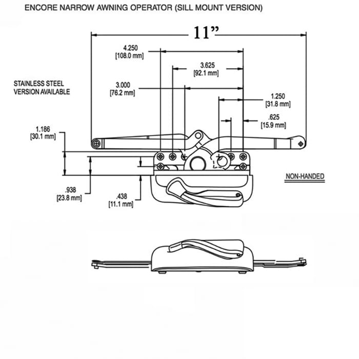 Truth Encore 51.11 Dual Arm Awning Operator, Low Profile - Truth Encore 51.11 Dual Arm Awning Operator, Low Profile