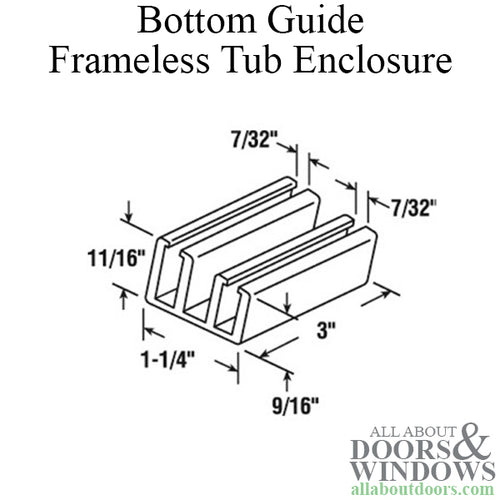 Bottom Guide for Frameless Sliding Shower Doors - Bottom Guide for Frameless Sliding Shower Doors