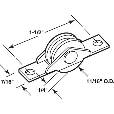 Sliding Closet Door Rollers, 11/16 inch Diameter - Steel - Sliding Closet Door Rollers, 11/16 inch Diameter - Steel