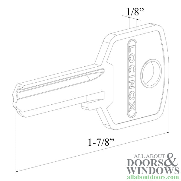 Locinox Key Blank fits 4-Pin Cylinder - Locinox Key Blank fits 4-Pin Cylinder