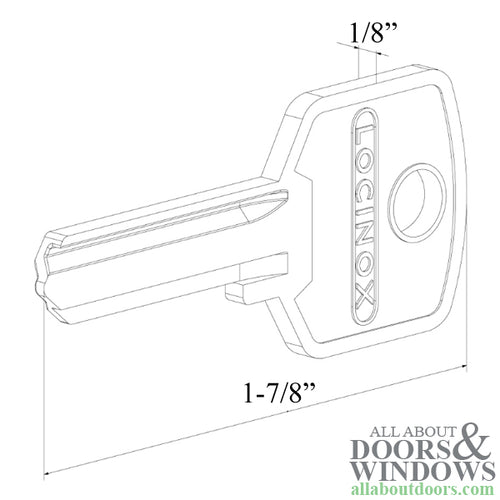 Locinox Key Blank fits 4-Pin Cylinder - Locinox Key Blank fits 4-Pin Cylinder