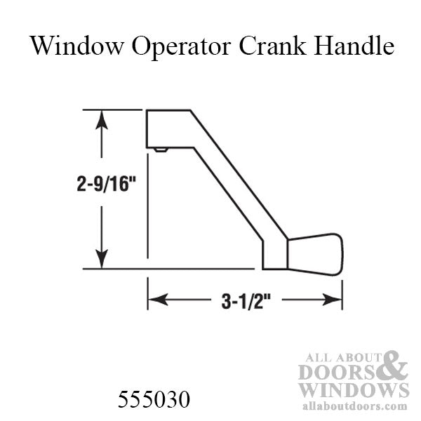 Truth Window Operator Crank Handle - Bright Brass - Truth Window Operator Crank Handle - Bright Brass