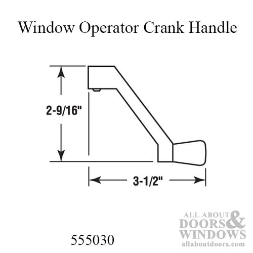 Truth Window Operator Crank Handle - Bright Brass - Truth Window Operator Crank Handle - Bright Brass