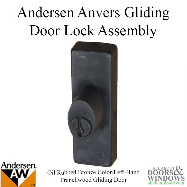 Andersen Frenchwood Gliding Door - Keyed Lock, Anvers - Left Hand - Oil Rubbed Bronze - Andersen Frenchwood Gliding Door - Keyed Lock, Anvers - Left Hand - Oil Rubbed Bronze