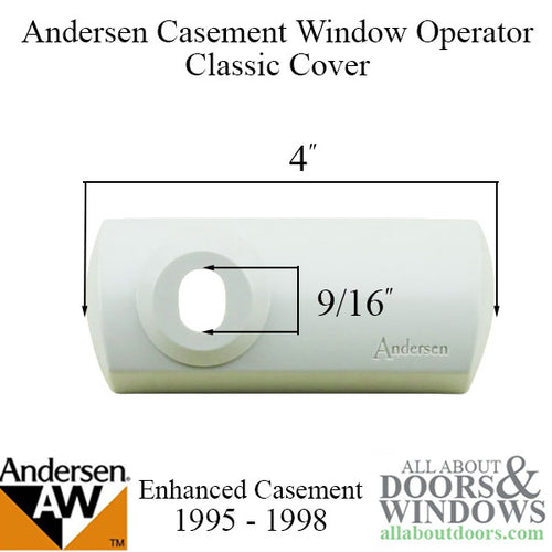 Andersen Enhanced Casement Window - Operator Cover - Classic Style - White 1995 -1998. - Andersen Enhanced Casement Window - Operator Cover - Classic Style - White 1995 -1998.