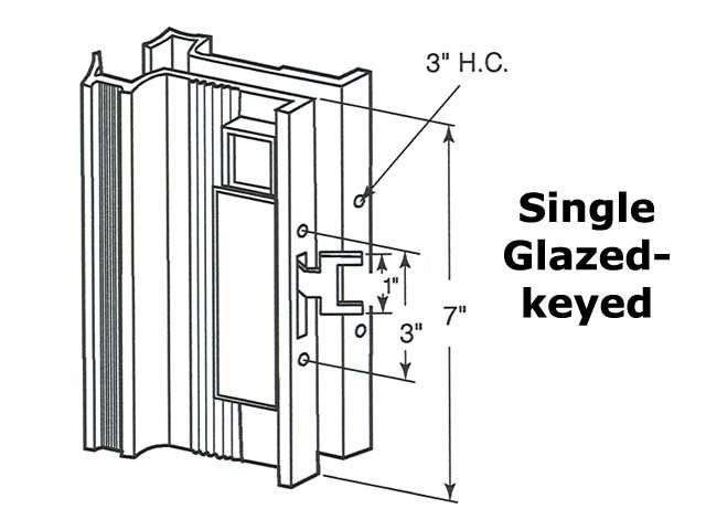 Discontinued - Handle Set, Single Glazed - KEYED - Black - Discontinued - Handle Set, Single Glazed - KEYED - Black