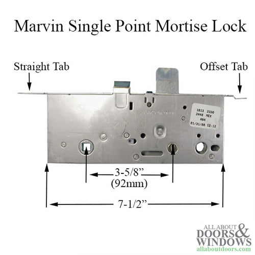 Mortsie Lock Single Point Active 60mm Backset Marvin, Caradco, Jeldwen doors - Mortsie Lock Single Point Active 60mm Backset Marvin, Caradco, Jeldwen doors