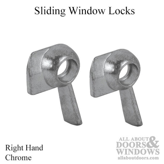 Sliding Window Lock, Right Hand - Chrome