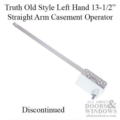 DISCONTINUED Old Style Left Hand 13-1/2 Inch Straight Arm Casement Operator - Choose Color - DISCONTINUED Old Style Left Hand 13-1/2 Inch Straight Arm Casement Operator - Choose Color