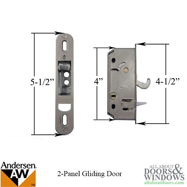 Andersen Reachout Deadlock and Receiver Assembly 2 Panel Frenchwood Gliding Door - Andersen Reachout Deadlock and Receiver Assembly 2 Panel Frenchwood Gliding Door