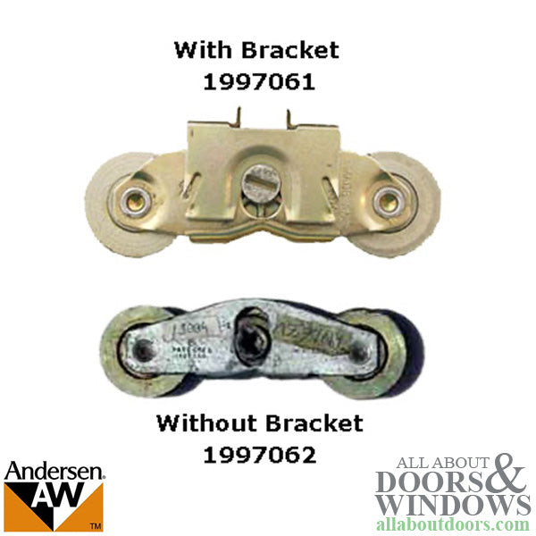 Andersen Window - Perma-Shield Gliding Patio Door Tandem Roller Assembly with Bracket, Old Style - Andersen Window - Perma-Shield Gliding Patio Door Tandem Roller Assembly with Bracket, Old Style