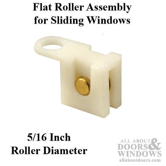 Roller Assembly (Flat) - Sliding Windows, Nylon / Brass