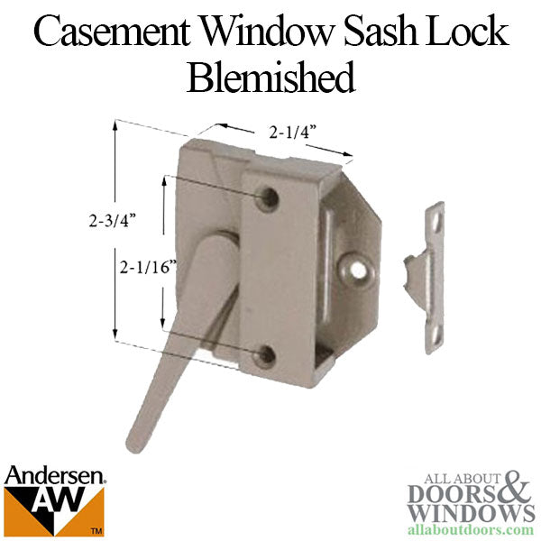 Andersen Casement Window Sash Lock, Perma-Shield 1979-95 - White - Andersen Casement Window Sash Lock, Perma-Shield 1979-95 - White