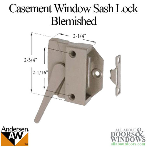 Andersen Casement Window Sash Lock, Perma-Shield 1979-95 - White - Andersen Casement Window Sash Lock, Perma-Shield 1979-95 - White