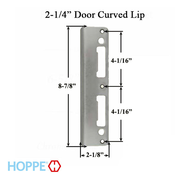 HOPPE Extended Lip Latch and Deadbolt with Curved Lip for 2-1/4