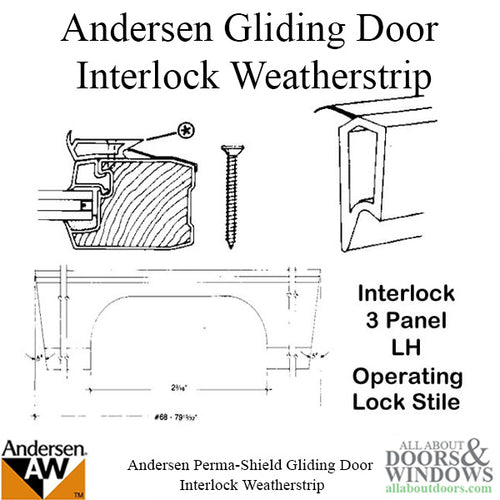 Interlock, 3 Panel, LH, Operating Lock Stile - Interlock, 3 Panel, LH, Operating Lock Stile