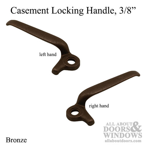 Handle, Casement / Projecting Locking, 3/8 in Bronze - Choose Handing - Handle, Casement / Projecting Locking, 3/8 in Bronze - Choose Handing