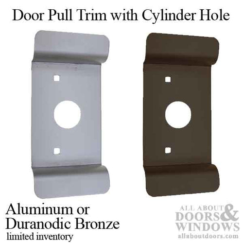 Door pull trim with cylinder hole, Offset Screws - Choose Color - Door pull trim with cylinder hole, Offset Screws - Choose Color