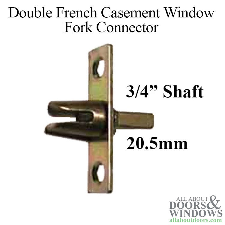 Fork Connector with Plate for Double French Casement Window - 3/4