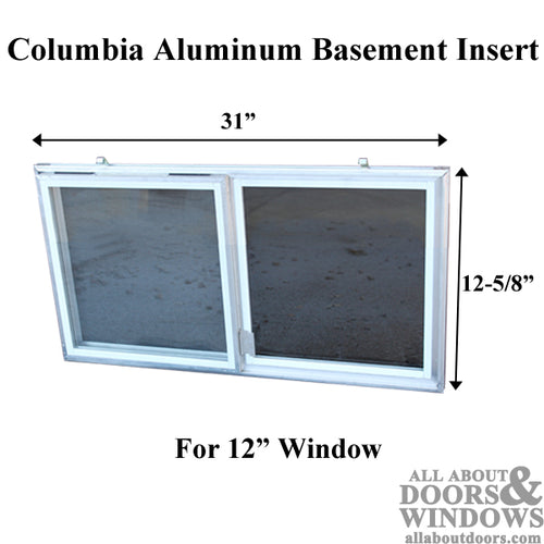 C-310-12 Aluminum Basement WINDOW Insert, Dual Pane Glass - C-310-12 Aluminum Basement WINDOW Insert, Dual Pane Glass