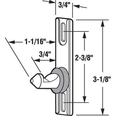 Diecast Keeper for Sliding Patio Door with Rubber Bumper - Diecast Keeper for Sliding Patio Door with Rubber Bumper