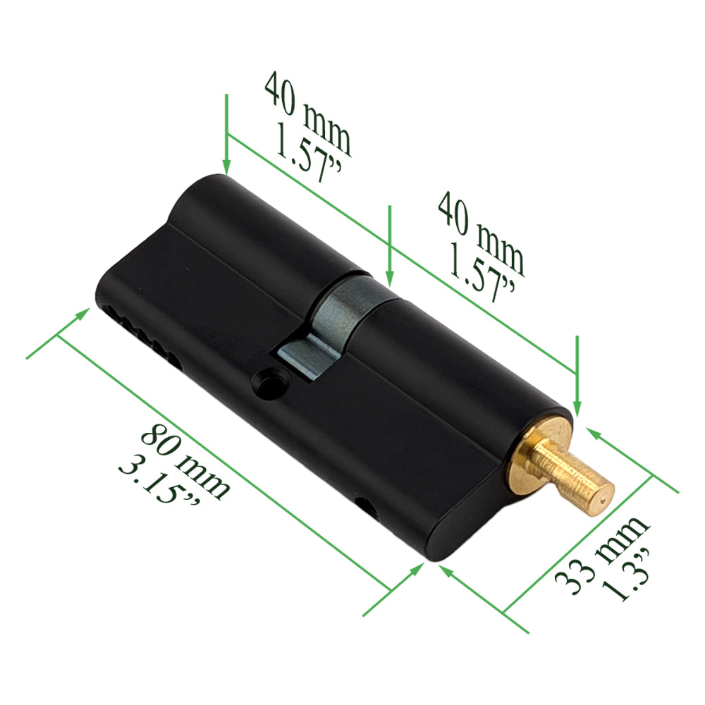 40 / 40 Euro Cylinder Only for 2-1/4 inch Door - 40 / 40 Euro Cylinder Only for 2-1/4 inch Door