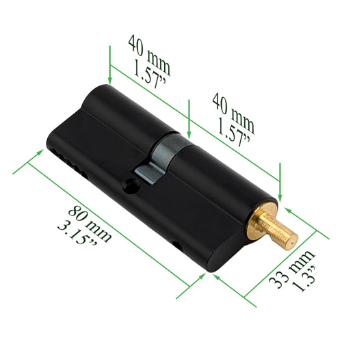 40 / 40 Euro Cylinder Only for 2-1/4 inch Door - 40 / 40 Euro Cylinder Only for 2-1/4 inch Door