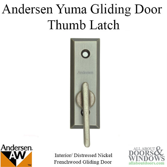 Andersen Frenchwood Gliding Doors - Thumb Latch - Yuma - Inside Lock - Distressed Nickel