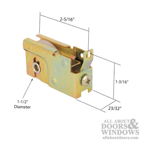 Sliding Door Roller with Steel S Tab Housing, 1-½