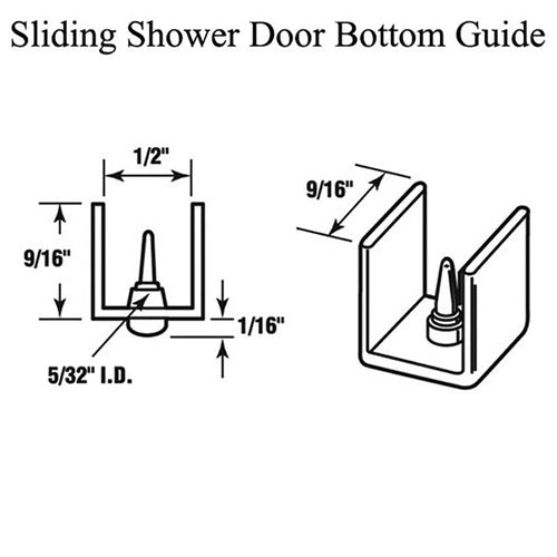 Guide, Sliding Shower Door Bottom -Shower Door - Guide, Sliding Shower Door Bottom -Shower Door