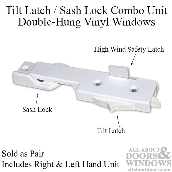 Tilt Latch Sash Lock Combo Unit, Double-Hung Vinyl Windows - Tilt Latch Sash Lock Combo Unit, Double-Hung Vinyl Windows