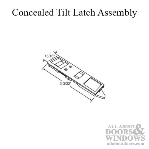 Concealed Tilt Latch Assembly for Vinyl Windows, Pairs - White - Concealed Tilt Latch Assembly for Vinyl Windows, Pairs - White