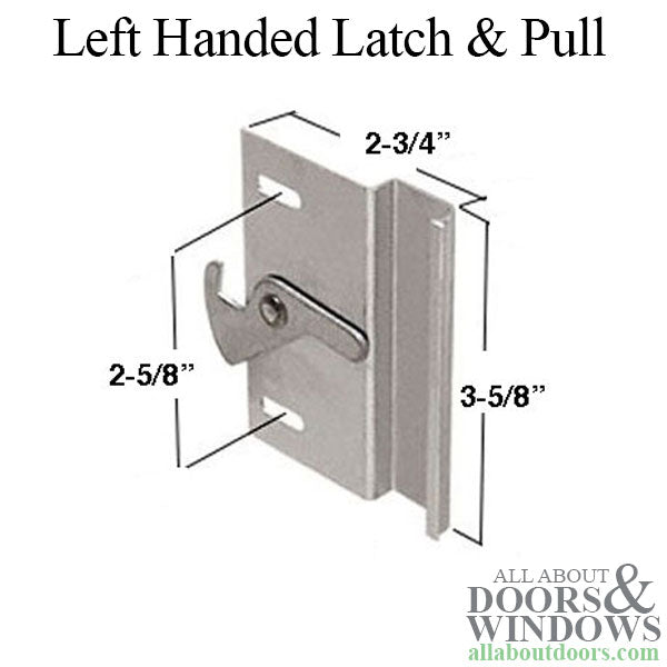Left Hand Aluminum Latch & Pull Handle Set for Sliding Screen Door - Aluminum - Left Hand Aluminum Latch & Pull Handle Set for Sliding Screen Door - Aluminum