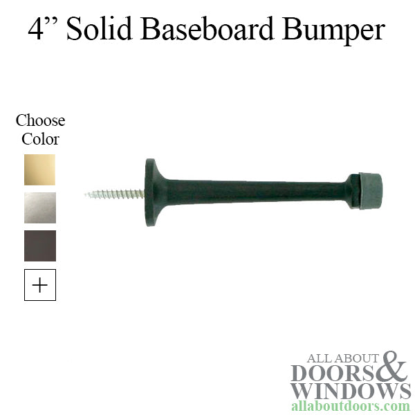 4  Baseboard Door Bumper Solid Brass - Choose Finish - 4  Baseboard Door Bumper Solid Brass - Choose Finish