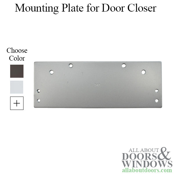 Drop Plate,  9-13/16 x 3-9/16 Mounting Plate for Door Closer - Drop Plate,  9-13/16 x 3-9/16 Mounting Plate for Door Closer