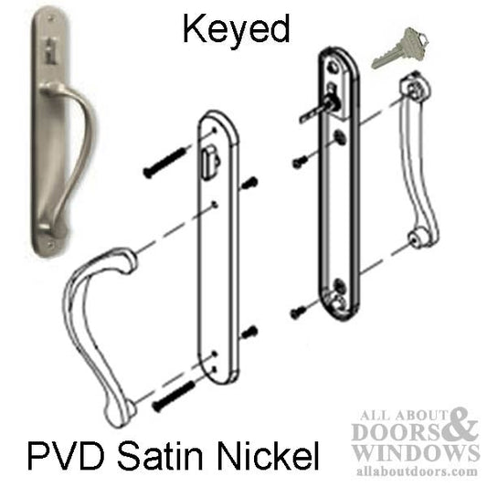 Marvin Active Keyed, Ultimate Sliding French Door wide Trim - PVD Satin Nickel