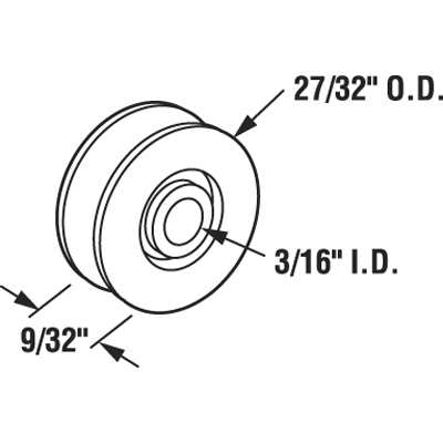 Roller Only,  27/32  Steel , 3/16 inch i.d., 9/32 inch wide - Roller Only,  27/32  Steel , 3/16 inch i.d., 9/32 inch wide