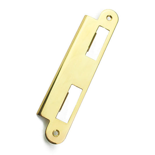 Latch & Deadbolt Strike Plate, 57mm Extended, 2-1/4 Door - Polished Brass