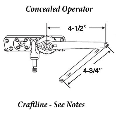 Craftline window, Truth Casement Operator - Special Design