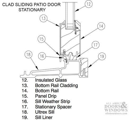 Marvin Sliding Patio Door Sill Weatherstrip V1138, Sold by foot - Beige - Marvin Sliding Patio Door Sill Weatherstrip V1138, Sold by foot - Beige