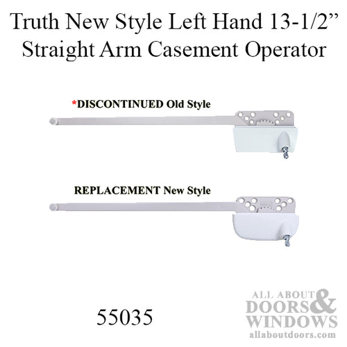 New Style Truth Ellipse Left Hand 13-1/2 Inch Straight Arm Casement Operator - Choose Color - New Style Truth Ellipse Left Hand 13-1/2 Inch Straight Arm Casement Operator - Choose Color