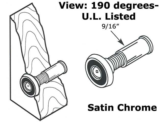 Door Viewer - 190  Degree - Glass Lens - Brushed/Satin Chrome - Door Viewer - 190  Degree - Glass Lens - Brushed/Satin Chrome