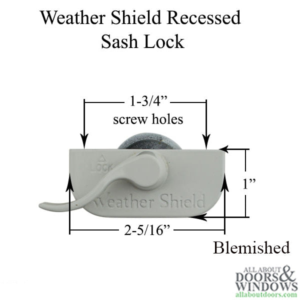 Weather Shield Recessed Sash Lock, 1-3/4