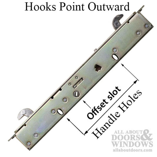 Multipoint Mortise Deadlock Sliding door, NO Faceplate - Yellow Dichromate