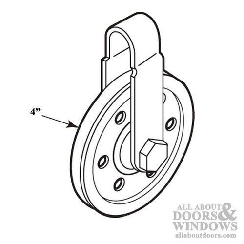 Steel Pulley with 4-Inch Wheel, Strap & Axle Bolt for Garage Doors - Durable & Reliable Operation - Steel Pulley with 4-Inch Wheel, Strap & Axle Bolt for Garage Doors - Durable & Reliable Operation